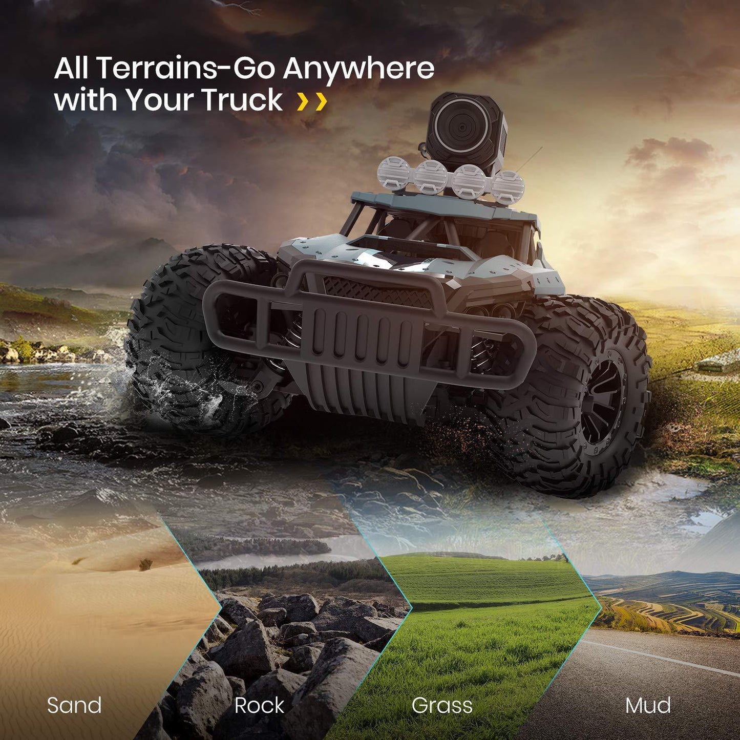 Remote Control Off-Road Trucks 2.4G Wifi 720P HD FPV Camera Kids Adults Toy Gift