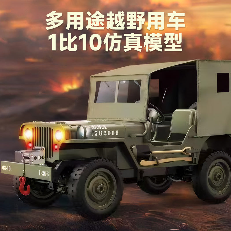 Oversized Remote Control Off-road Vehicle Children's Toy Car Charging Electric WWII Willis Jeep Climbing Car Boy