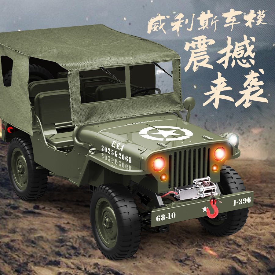 Oversized Remote Control Off-road Vehicle Children's Toy Car Charging Electric WWII Willis Jeep Climbing Car Boy